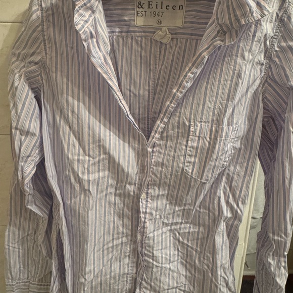 Frank & Eileen Tops - Frank & Eileen Women’s Barry Shirt - Striped Purple, Pink and White